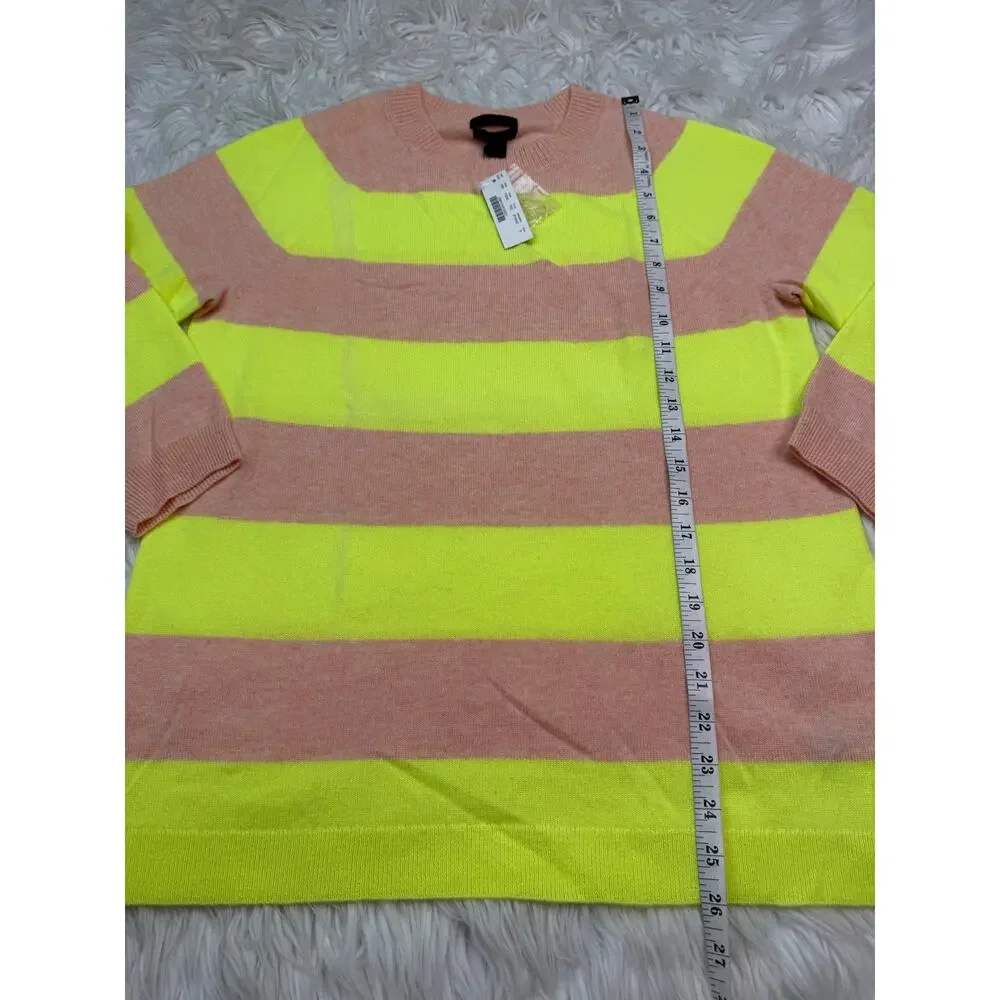 J. Crew Collection 100% Cashmere Boyfriend Crew Neck Sweater Peach Citron S NWT